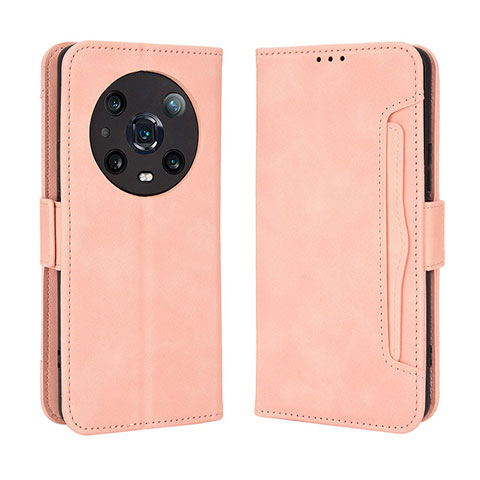 Custodia Portafoglio In Pelle Cover con Supporto BY3 per Huawei Honor Magic4 Pro 5G Rosa