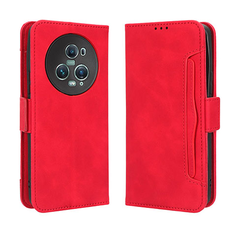 Custodia Portafoglio In Pelle Cover con Supporto BY3 per Huawei Honor Magic5 Pro 5G Rosso