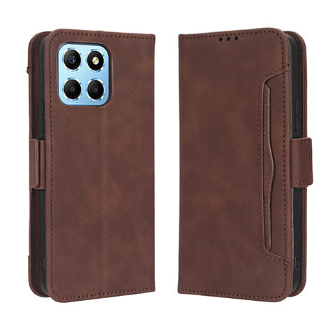 Custodia Portafoglio In Pelle Cover con Supporto BY3 per Huawei Honor X6S Marrone