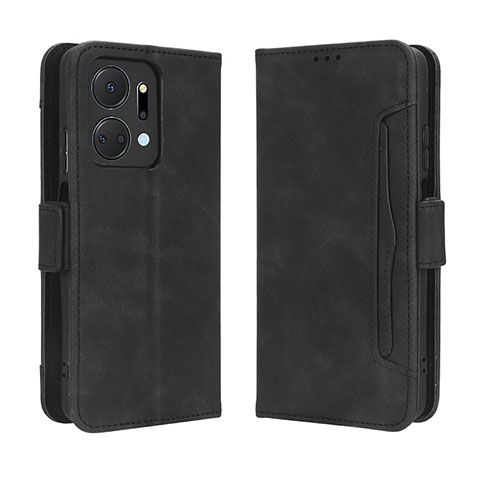 Custodia Portafoglio In Pelle Cover con Supporto BY3 per Huawei Honor X7a Nero