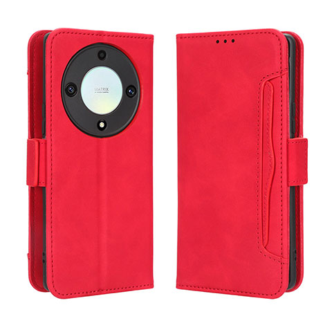 Custodia Portafoglio In Pelle Cover con Supporto BY3 per Huawei Honor X9a 5G Rosso