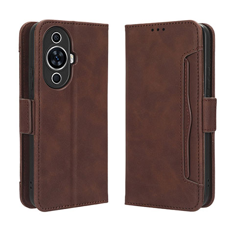 Custodia Portafoglio In Pelle Cover con Supporto BY3 per Huawei Nova 11 Ultra Marrone