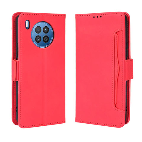 Custodia Portafoglio In Pelle Cover con Supporto BY3 per Huawei Nova 8i Rosso