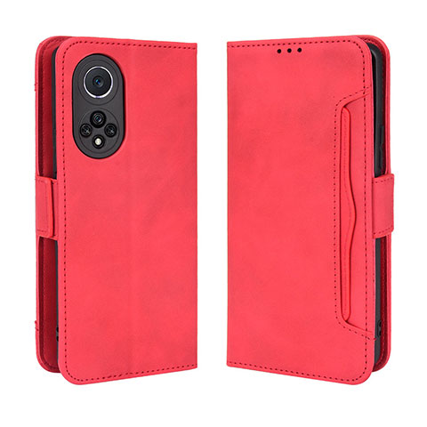 Custodia Portafoglio In Pelle Cover con Supporto BY3 per Huawei Nova 9 Pro Rosso