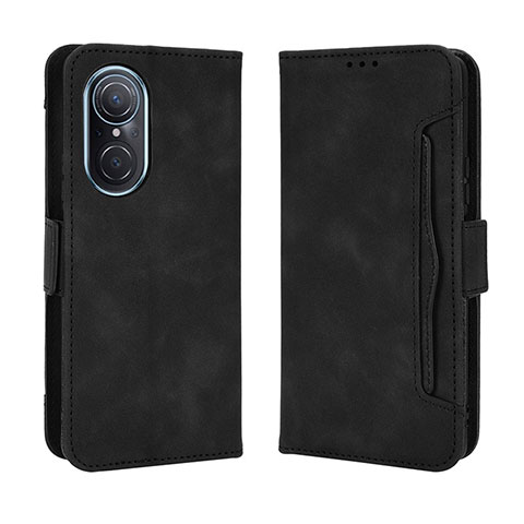 Custodia Portafoglio In Pelle Cover con Supporto BY3 per Huawei Nova 9 SE Nero