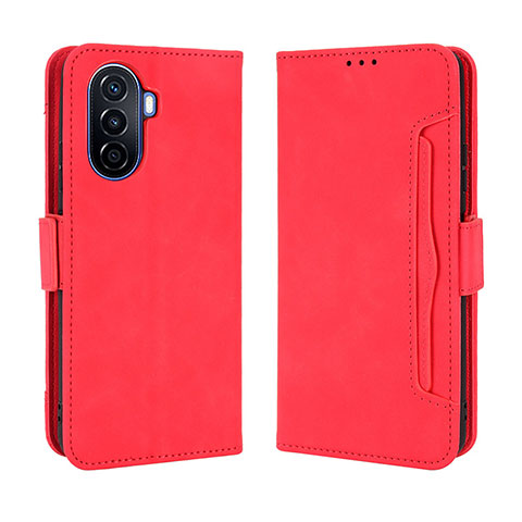 Custodia Portafoglio In Pelle Cover con Supporto BY3 per Huawei Nova Y70 Rosso