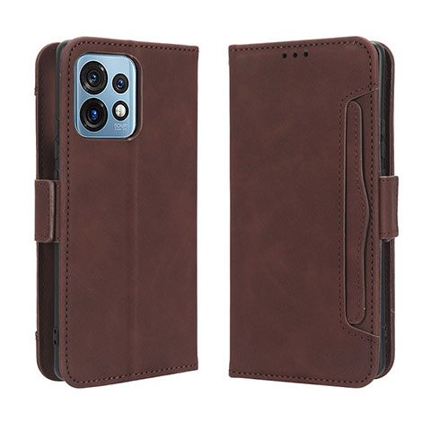 Custodia Portafoglio In Pelle Cover con Supporto BY3 per Motorola Moto Edge 40 Pro 5G Marrone