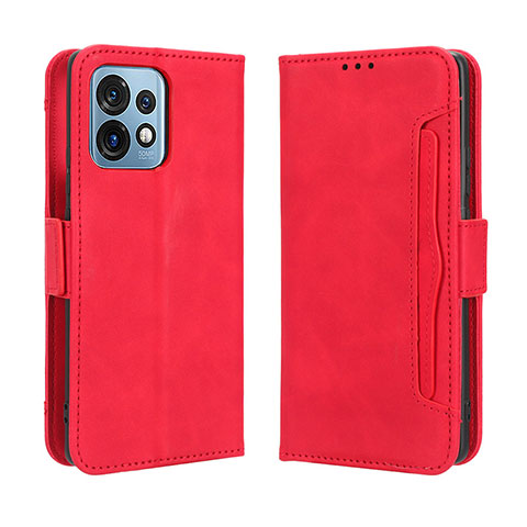 Custodia Portafoglio In Pelle Cover con Supporto BY3 per Motorola Moto Edge Plus (2023) 5G Rosso