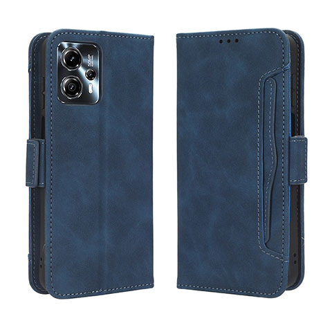 Custodia Portafoglio In Pelle Cover con Supporto BY3 per Motorola Moto G23 Blu