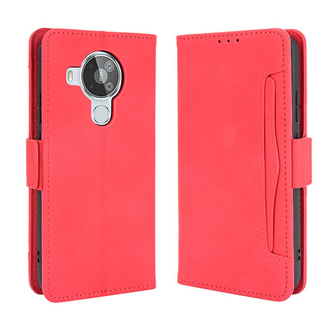 Custodia Portafoglio In Pelle Cover con Supporto BY3 per Nokia 7.3 Rosso