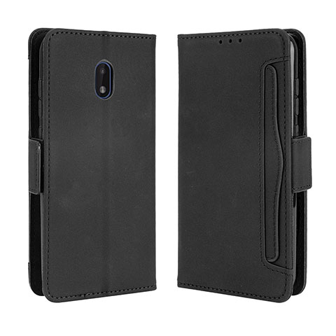 Custodia Portafoglio In Pelle Cover con Supporto BY3 per Nokia C01 Plus Nero