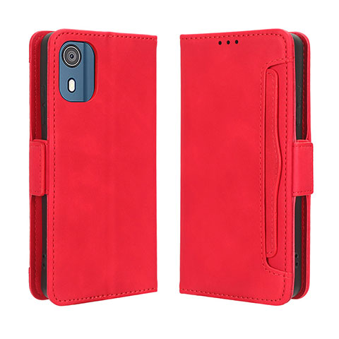 Custodia Portafoglio In Pelle Cover con Supporto BY3 per Nokia C02 Rosso