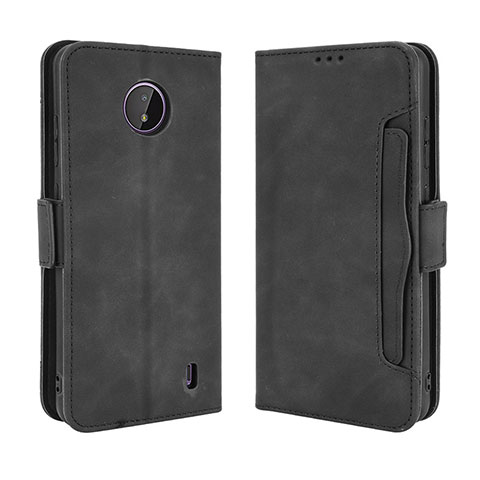 Custodia Portafoglio In Pelle Cover con Supporto BY3 per Nokia C10 Nero