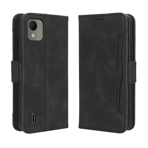 Custodia Portafoglio In Pelle Cover con Supporto BY3 per Nokia C110 Nero