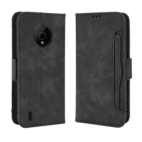 Custodia Portafoglio In Pelle Cover con Supporto BY3 per Nokia C200 Nero