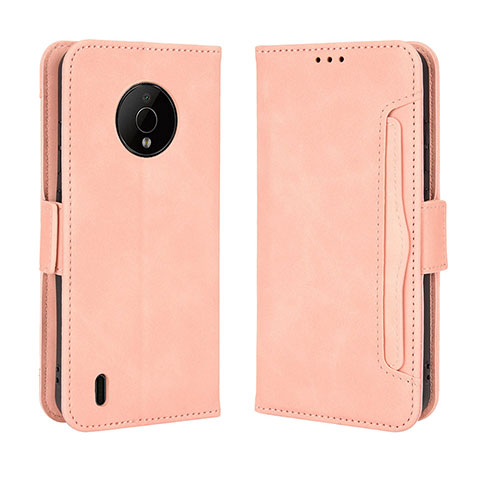 Custodia Portafoglio In Pelle Cover con Supporto BY3 per Nokia C200 Rosa