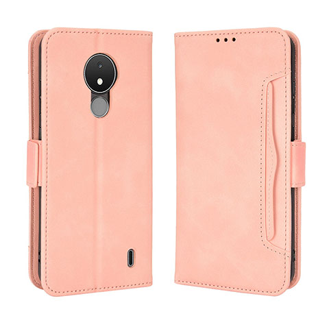 Custodia Portafoglio In Pelle Cover con Supporto BY3 per Nokia C21 Rosa