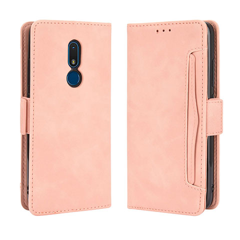 Custodia Portafoglio In Pelle Cover con Supporto BY3 per Nokia C3 Rosa