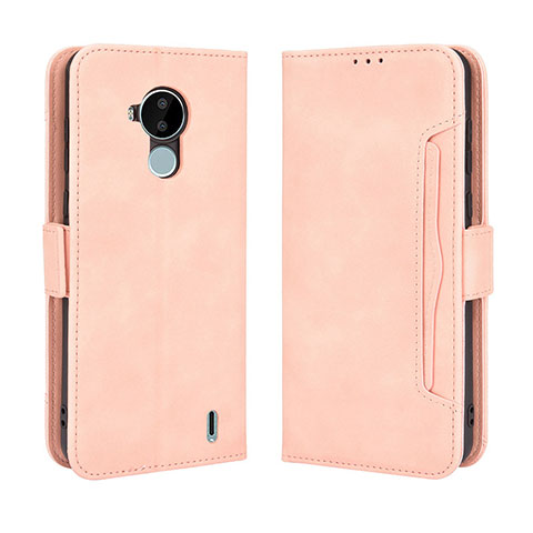 Custodia Portafoglio In Pelle Cover con Supporto BY3 per Nokia C30 Rosa