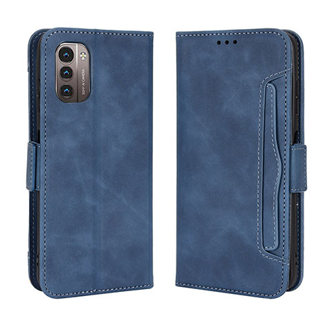 Custodia Portafoglio In Pelle Cover con Supporto BY3 per Nokia G11 Blu