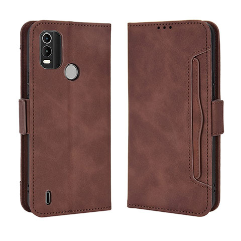 Custodia Portafoglio In Pelle Cover con Supporto BY3 per Nokia G11 Plus Marrone