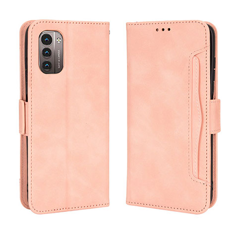 Custodia Portafoglio In Pelle Cover con Supporto BY3 per Nokia G21 Rosa