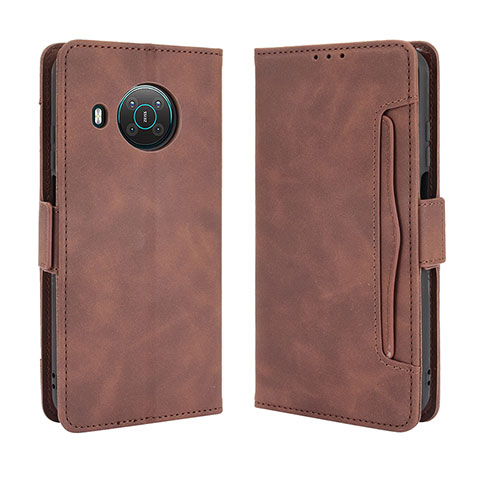 Custodia Portafoglio In Pelle Cover con Supporto BY3 per Nokia X100 5G Marrone