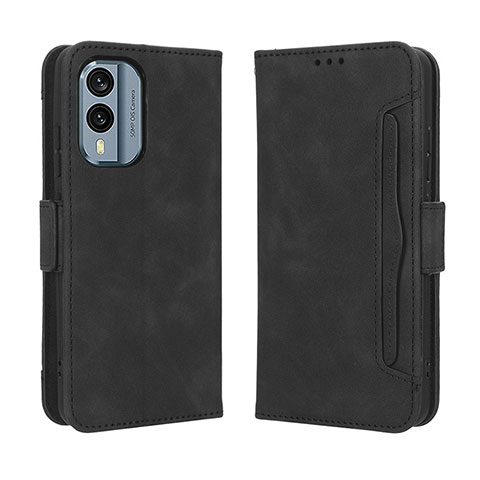 Custodia Portafoglio In Pelle Cover con Supporto BY3 per Nokia X30 5G Nero