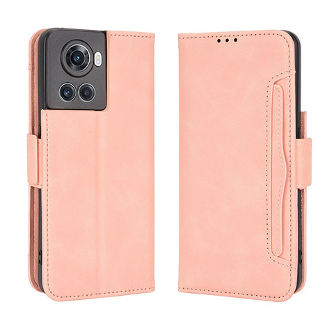 Custodia Portafoglio In Pelle Cover con Supporto BY3 per OnePlus 10R 5G Rosa