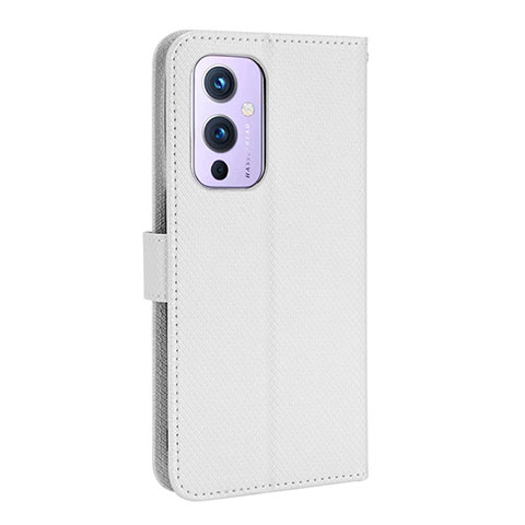 Custodia Portafoglio In Pelle Cover con Supporto BY3 per OnePlus 9 5G Bianco