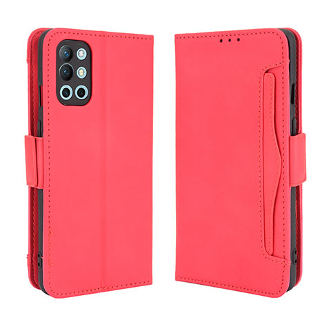 Custodia Portafoglio In Pelle Cover con Supporto BY3 per OnePlus 9R 5G Rosso