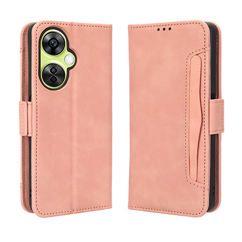 Custodia Portafoglio In Pelle Cover con Supporto BY3 per OnePlus Nord CE 3 5G Rosa