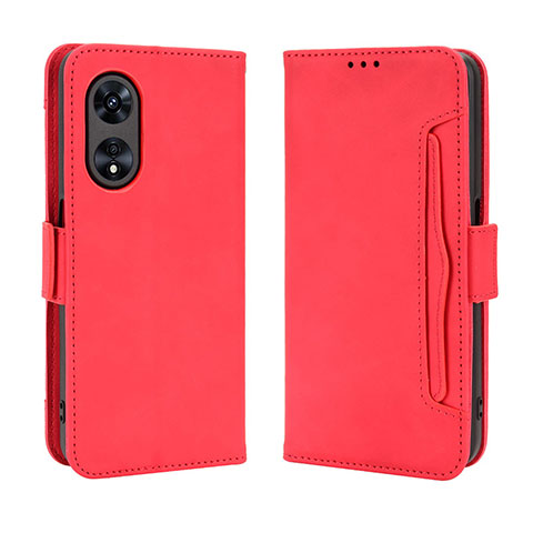 Custodia Portafoglio In Pelle Cover con Supporto BY3 per Oppo A1x 5G Rosso