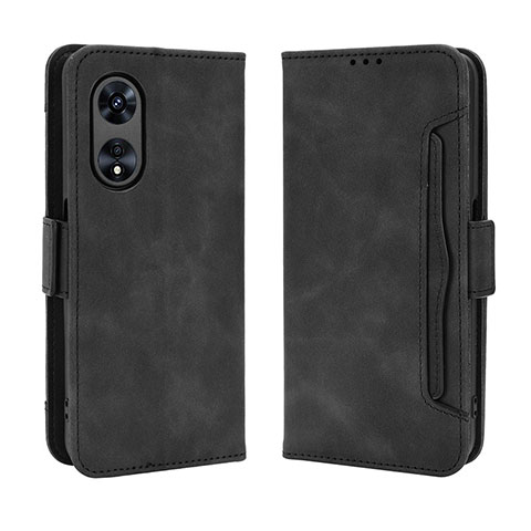 Custodia Portafoglio In Pelle Cover con Supporto BY3 per Oppo A38 Nero