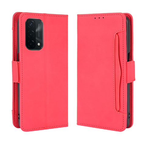 Custodia Portafoglio In Pelle Cover con Supporto BY3 per Oppo A54 5G Rosso