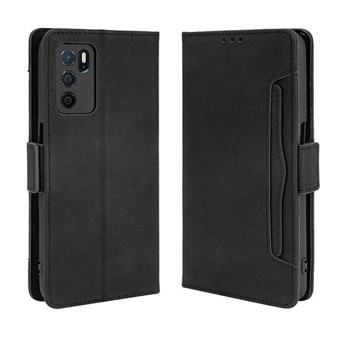 Custodia Portafoglio In Pelle Cover con Supporto BY3 per Oppo A54s Nero