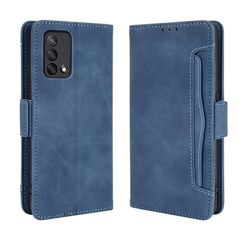 Custodia Portafoglio In Pelle Cover con Supporto BY3 per Oppo A74 4G Blu