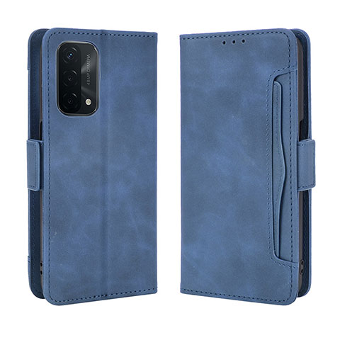 Custodia Portafoglio In Pelle Cover con Supporto BY3 per Oppo A74 5G Blu