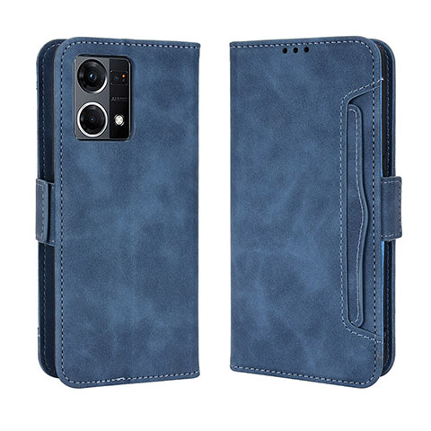 Custodia Portafoglio In Pelle Cover con Supporto BY3 per Oppo F21 Pro 4G Blu