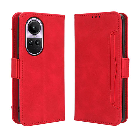 Custodia Portafoglio In Pelle Cover con Supporto BY3 per Oppo Reno10 Pro 5G Rosso