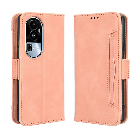 Custodia Portafoglio In Pelle Cover con Supporto BY3 per Oppo Reno10 Pro+ Plus 5G Rosa