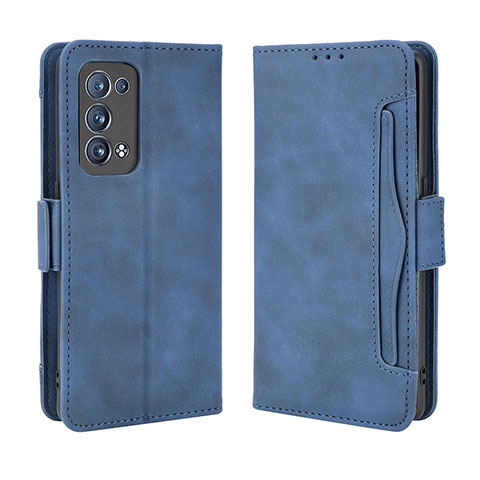 Custodia Portafoglio In Pelle Cover con Supporto BY3 per Oppo Reno6 Pro 5G Blu