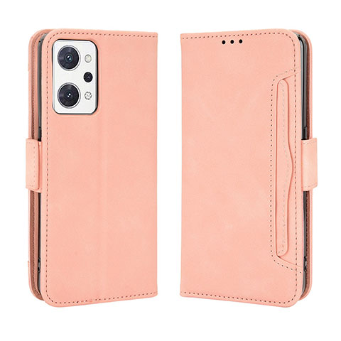 Custodia Portafoglio In Pelle Cover con Supporto BY3 per Oppo Reno7 A Rosa