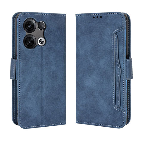 Custodia Portafoglio In Pelle Cover con Supporto BY3 per Oppo Reno8 Pro+ Plus 5G Blu