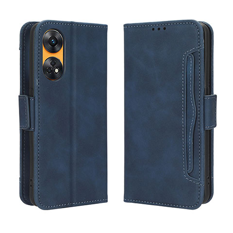 Custodia Portafoglio In Pelle Cover con Supporto BY3 per Oppo Reno8 T 4G Blu