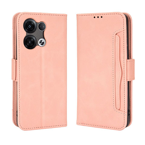 Custodia Portafoglio In Pelle Cover con Supporto BY3 per Oppo Reno9 5G Rosa