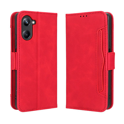 Custodia Portafoglio In Pelle Cover con Supporto BY3 per Realme 10 4G Rosso