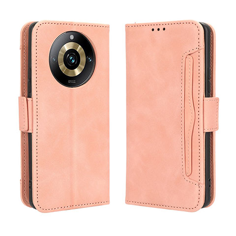 Custodia Portafoglio In Pelle Cover con Supporto BY3 per Realme 11 Pro+ Plus 5G Rosa