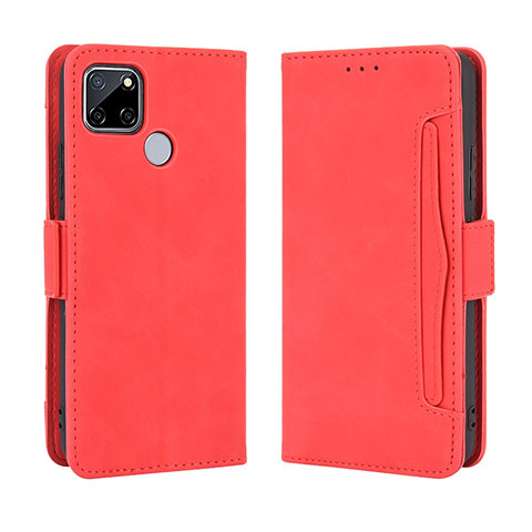 Custodia Portafoglio In Pelle Cover con Supporto BY3 per Realme 7i RMX2193 Rosso