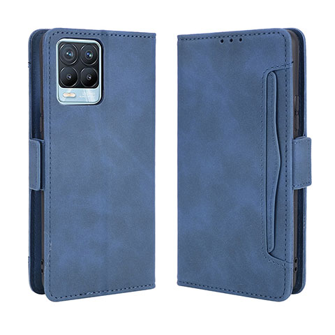 Custodia Portafoglio In Pelle Cover con Supporto BY3 per Realme 8 4G Blu